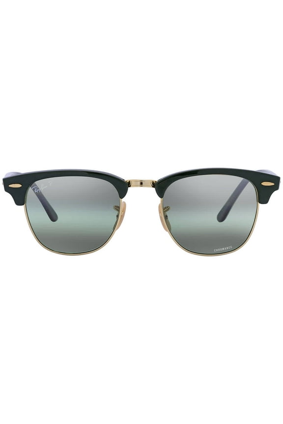 Ray Ban Clubmaster Chromance Polarized Silver/Green Unisex Sunglasses RB3016 1368G4 49