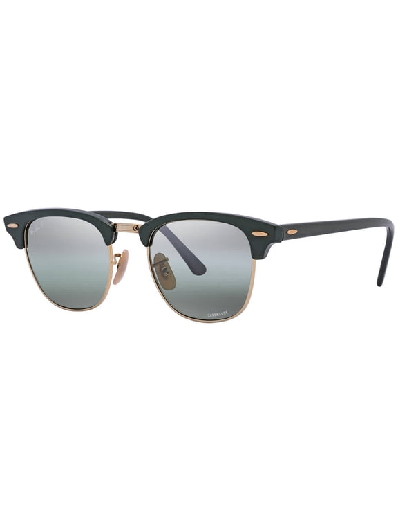 Ray Ban Clubmaster Chromance Silver/Green Square Unisex Sunglasses RB3016 1368G4 55