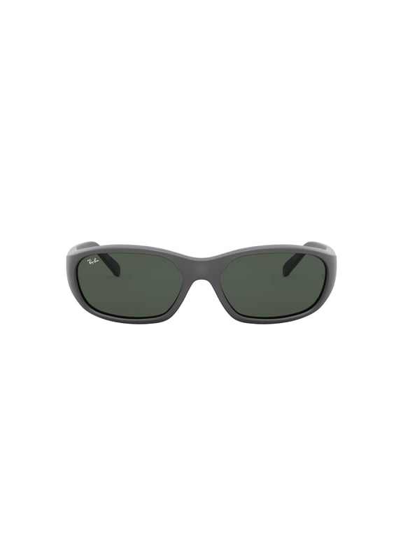 Daddy-O Sunglasses, Retro Rectangle Eyeglasses with Case, Rubber Black/Dark Green, Size 59