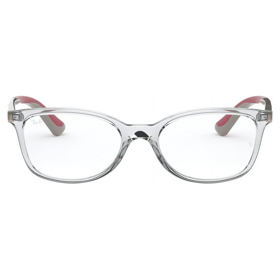 Ray-Ban Junior Kids' RY1586 Square Prescription Eyeglass Frames, Transparent/Demo Lens, 49 mm