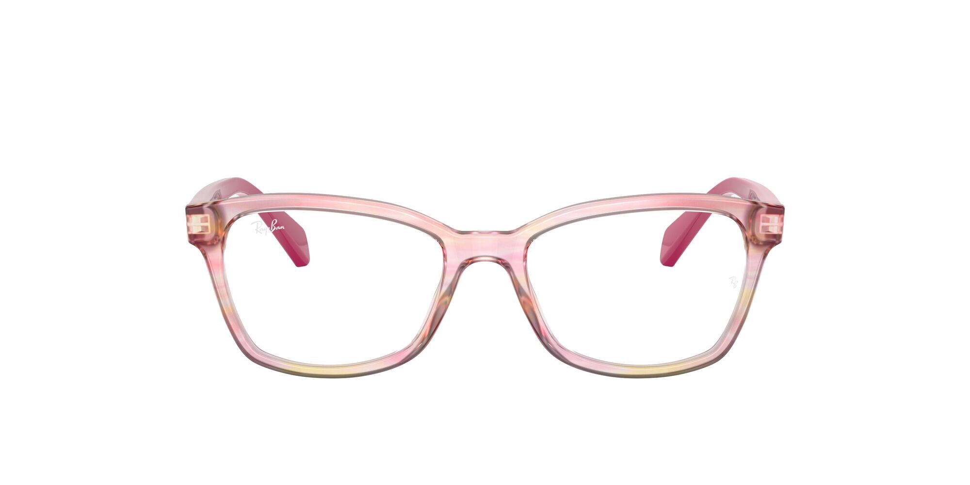 Ray-Ban Youth 0RY1591 Prescription Eyeglasses with Case, Size 46, Demo Lens/Fuxia Striped Multicolor