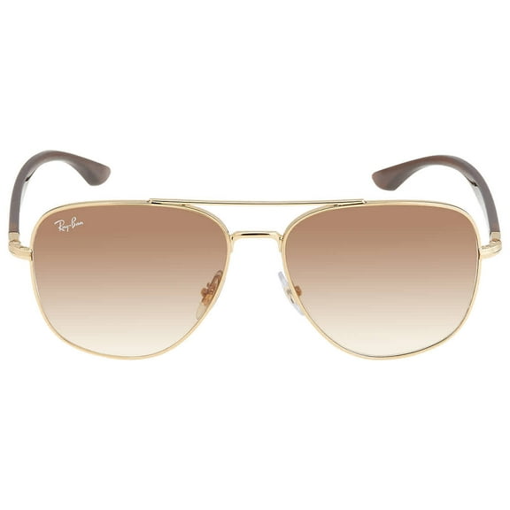Ray Ban Light Brown Gradient Aviator Unisex Sunglasses RB3683 001/51 56