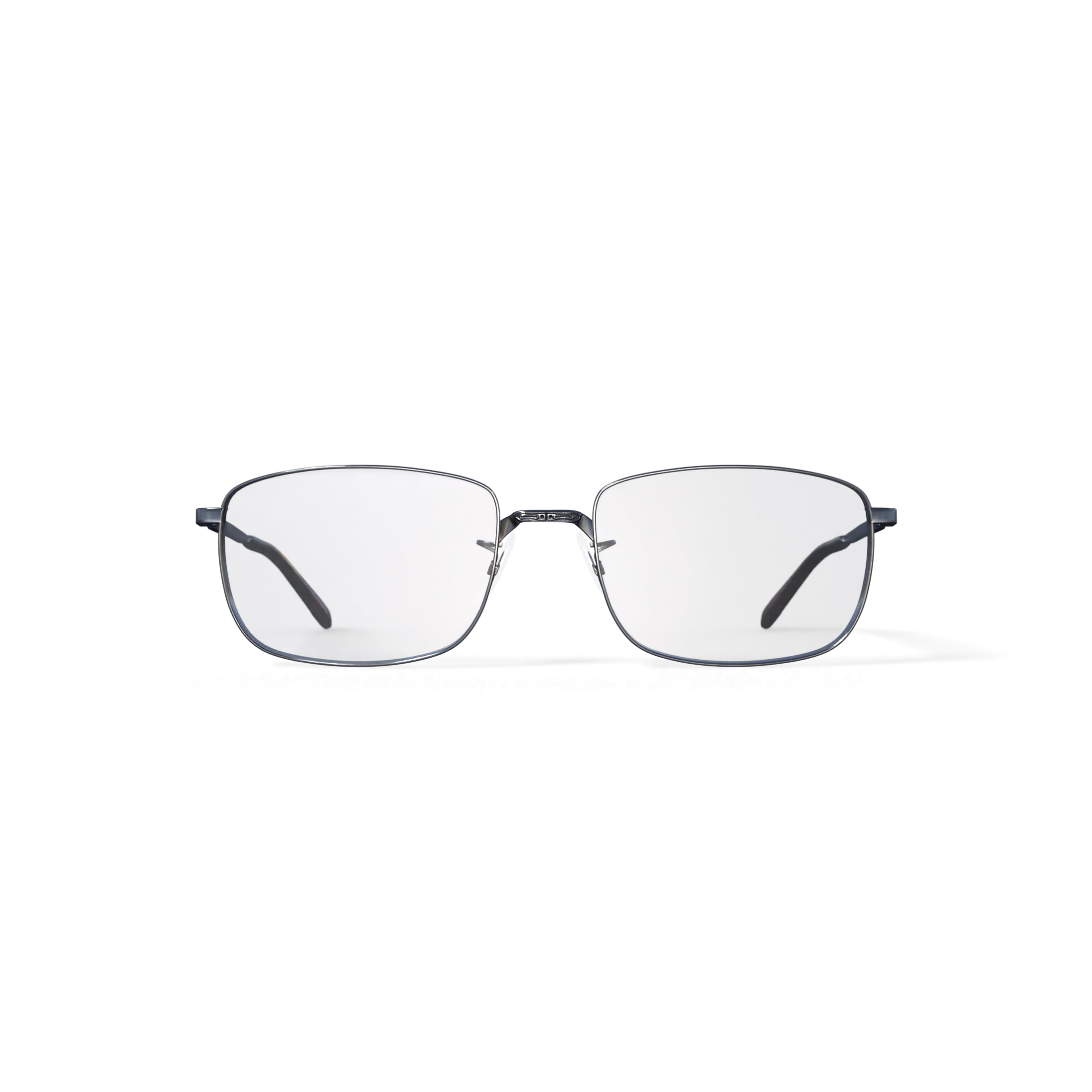 Ray-Ban Prescription Eye Glasses with Rectangle Frames and Case, Polished Gunmetal, Size 57