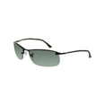 thumbnail image 1 of Ray-Ban Men's Active RB3183-006/71-63 Black Semi-Rimless Sunglasses, 1 of 3