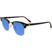 Ray-Ban Mens Clubmaster RB3016-114517-51 Brown Round Sunglasses