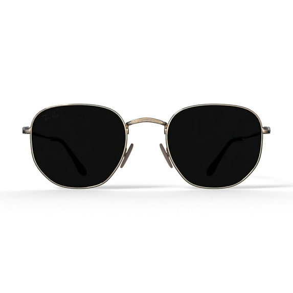 Ray-Ban Hexagonal Flat Lenses Sunglasses, Classic Geometric glasses, Arista Gold/G-15 Green, Size 51