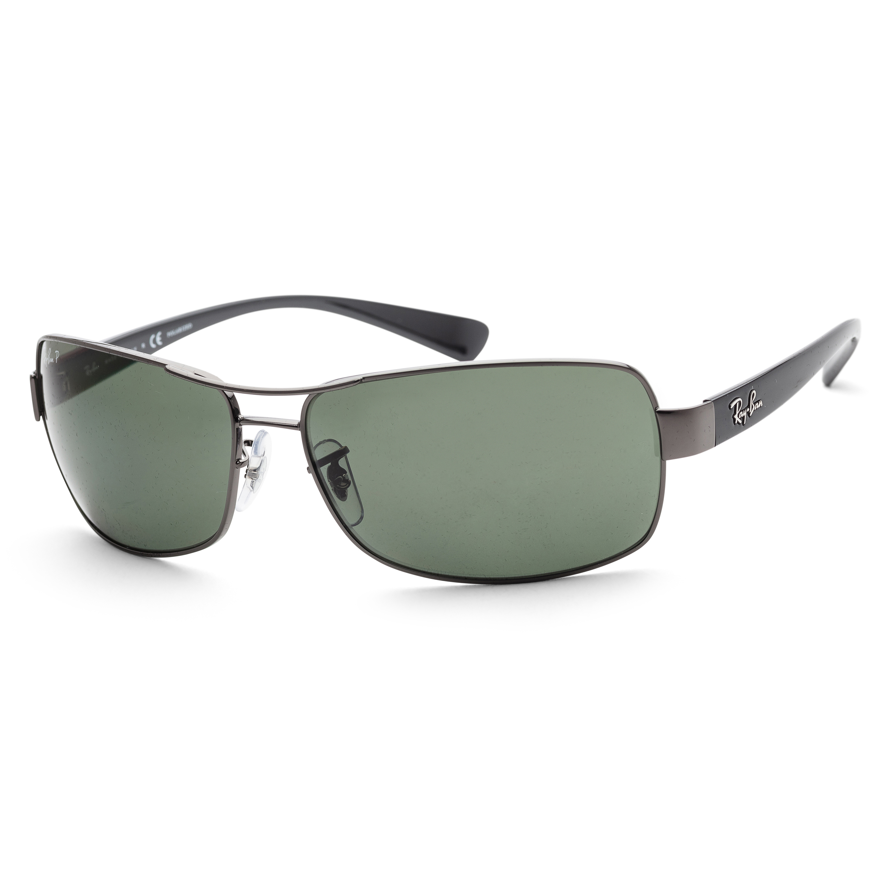 Ray-Ban Men's Polarized RB3379-004/58-64 Silver Rectangle Sunglasses - image 1 of 2