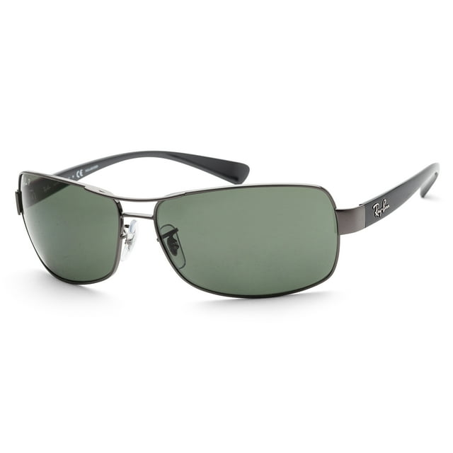 Ray-Ban Men's Polarized RB3379-004/58-64 Silver Rectangle Sunglasses