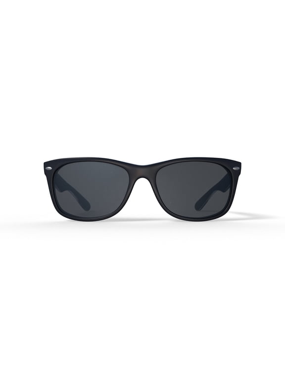 New Wayfarer Color Mix Sunglasses, Square Eyeglasses, Black on Transparent/G-15 Green, Size 58
