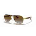 thumbnail image 1 of Ray-Ban RB3549 Aviator Sunglasses, Polished Arista Gold with Brown Lenses, 1 of 7