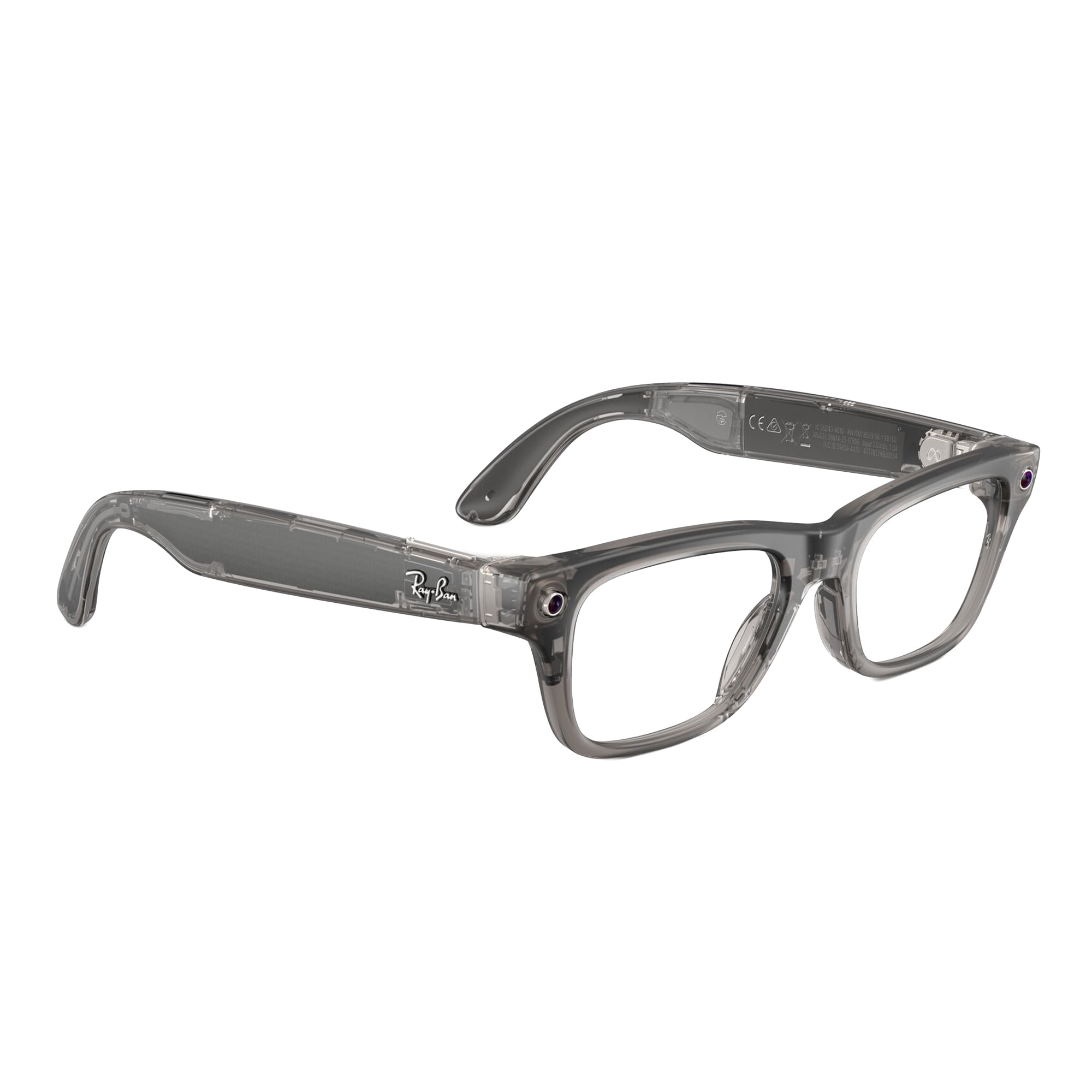 Ray-Ban Meta Gen 2 Blayzer Optics Smart Glasses, AI Meta Glasses with Photo and Video, Size 50, Matte Transparent Ice Gray/Clear