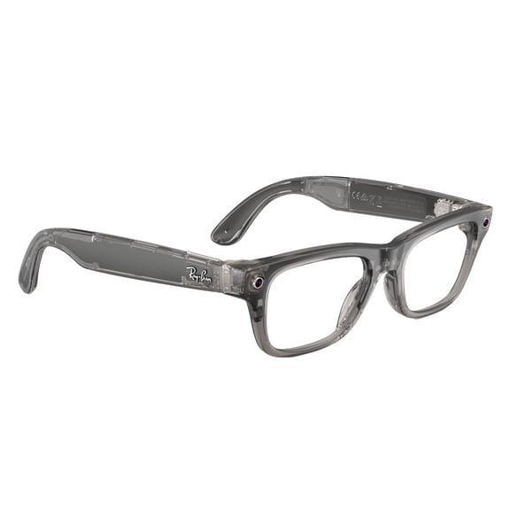 Ray-Ban Meta Gen 2 Blayzer Optics Smart Glasses, AI Meta Glasses with Photo and Video, Size 54, Matte Transparent Ice Gray/Clear