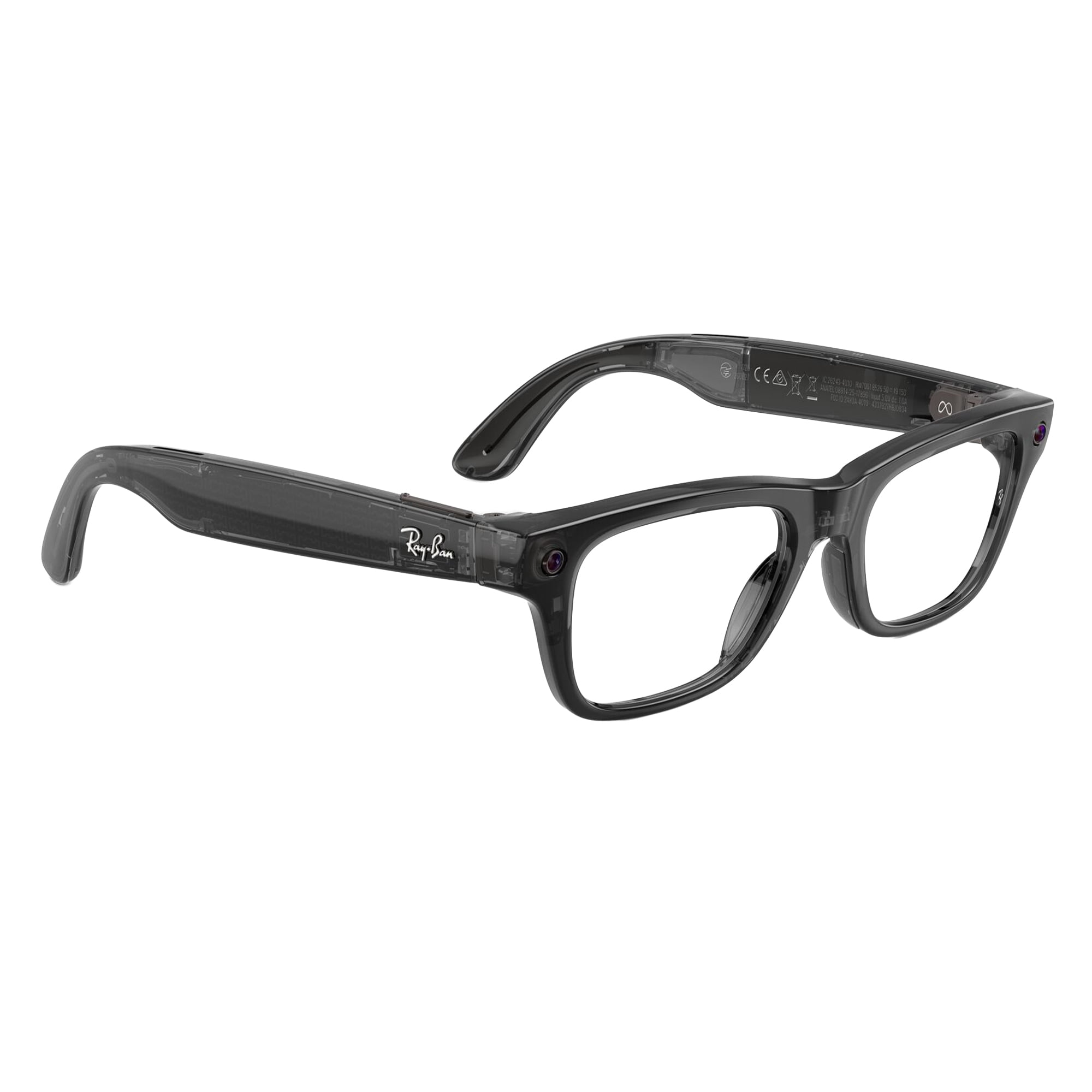 Ray-Ban Unisex Size 54 AI Smart Meta Gen 2 Blayzer Optics Glasses with Charging Case, Transparent Black/Clear