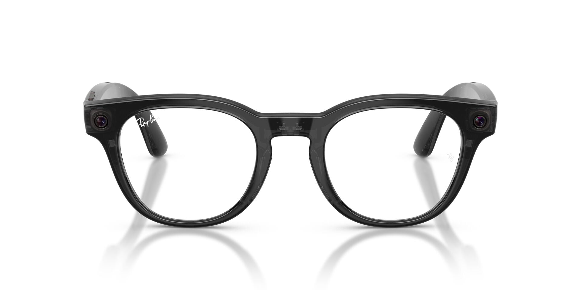 Ray-Ban Unisex Size 49 AI Smart Meta Gen 2 Scriber Glasses with Charging Case, Transparent Black/Clear
