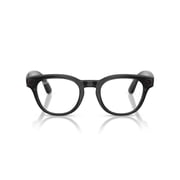 Ray-Ban Unisex Size 49 AI Smart Meta Gen 2 Scriber Glasses with Charging Case, Transparent Black/Clear
