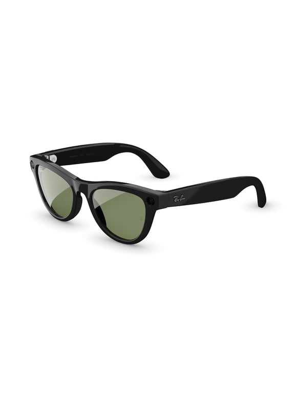 Ray-Ban Meta (Gen 2), Skyler, Shiny Black, Green Lenses | Smart AI Glasses, Camera, Audio, Video