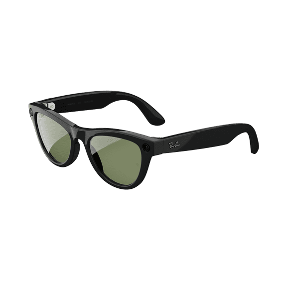 Ray-Ban Meta (Gen 2), Skyler, Shiny Black, Green Lenses | Smart AI Glasses, Camera, Audio, Video