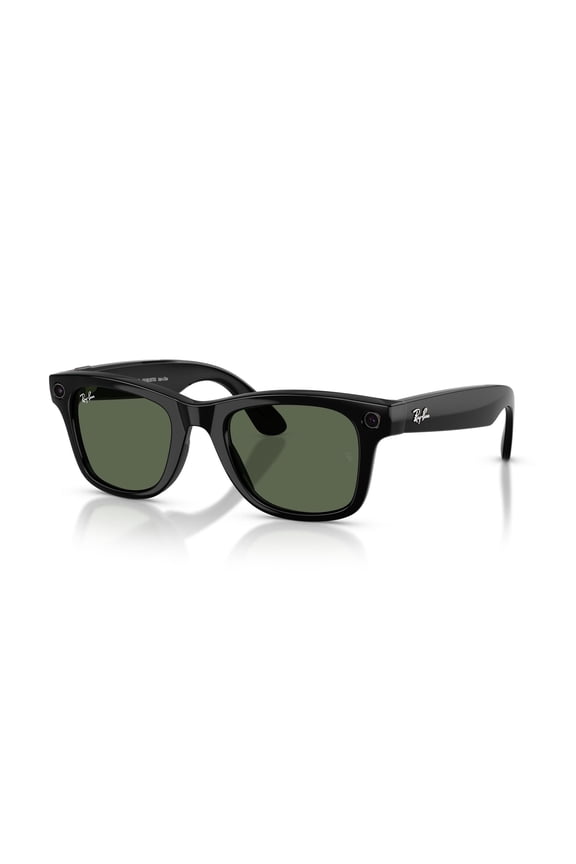 Meta Wayfarer Gen 2 Smart Glasses, AI Meta Glasses with Photo and Video, Size 50, Shiny Black/G15 Green