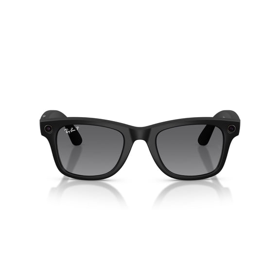Ray-Ban Unisex Size 50 AI Smart Meta Wayfarer Gen 2 Glasses with Charging Case, Matte Black/Polarized Gradient Graphite