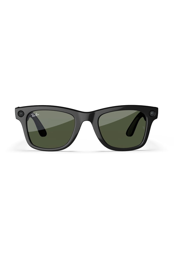 | Meta Wayfarer (Gen 2) Glasses with AI, Photo, Video, Audio & Messaging - Shiny Black/Green, Size 50