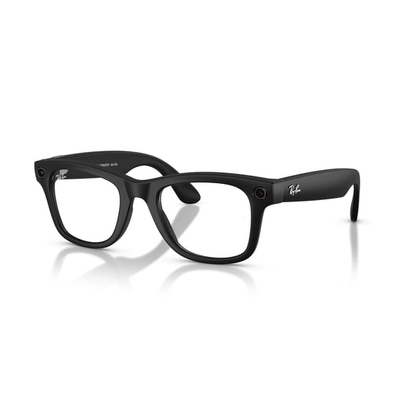 Ray-Ban Unisex Size 50 AI Smart Meta Wayfarer Gen 2 Glasses with Charging Case, Matte Black/Clear