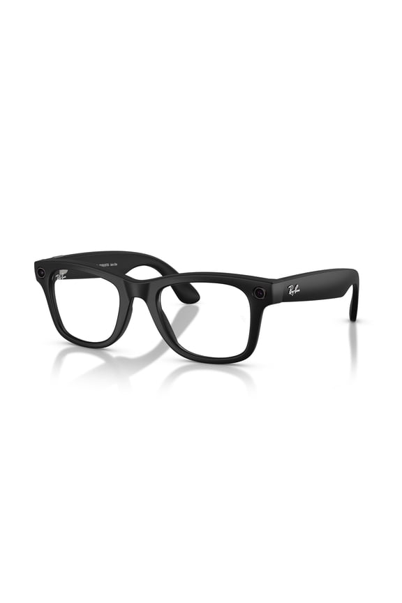 Unisex Size 50 AI Smart Meta Wayfarer Gen 2 Glasses with Charging Case, Matte Black/Clear