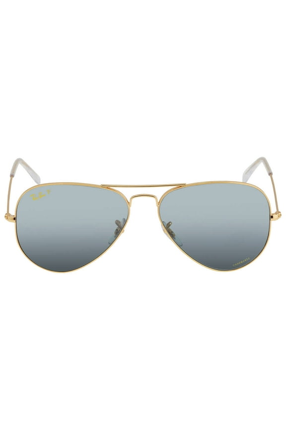 Ray Ban Polarized Clear Gradient Dark Blue Aviator Unisex Sunglasses RB3025 9196G6 58