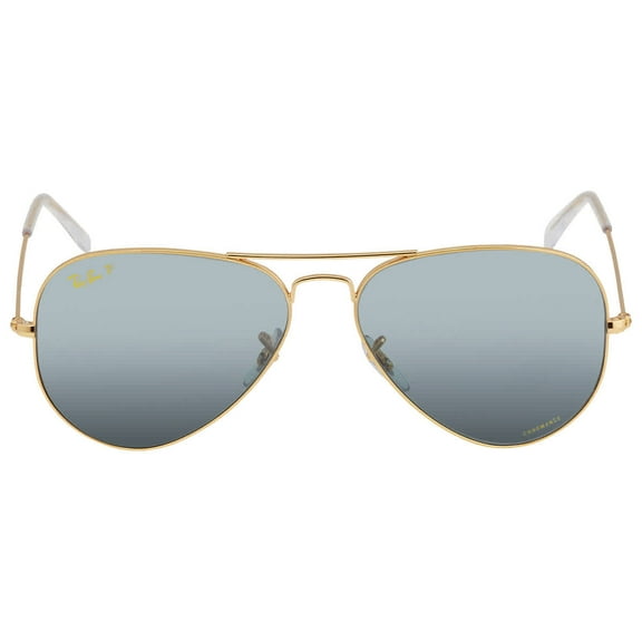 Ray Ban Polarized Clear Gradient Dark Blue Aviator Unisex Sunglasses RB3025 9196G6 58