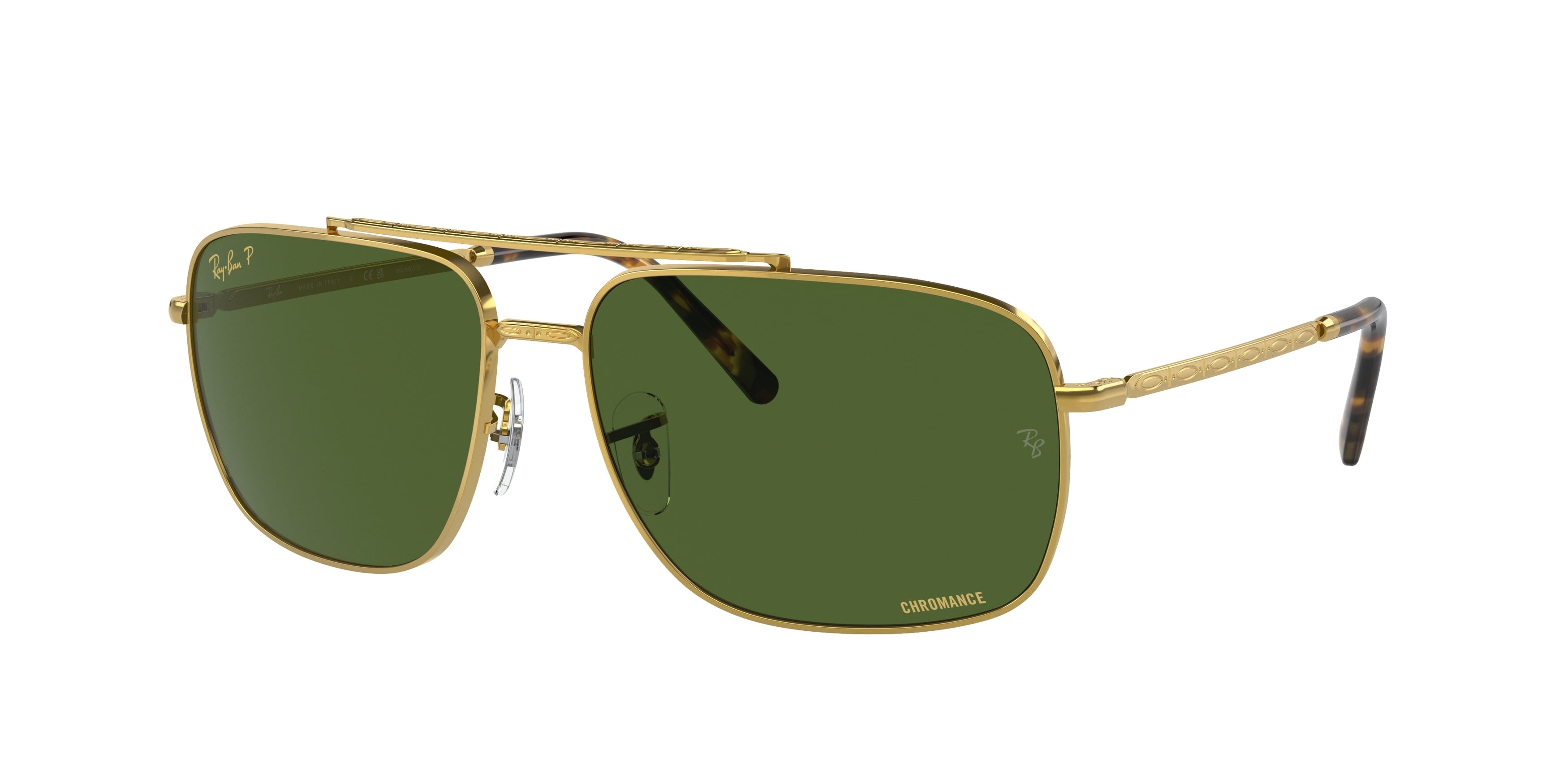 Ray Ban Polarized Dark Green Navigator Unisex Sunglasses RB3796 9196P1