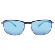Ray Ban Polarized Gray Mirrored Blue Rectangular Unisex Sunglasses RB3671CH 92044L 60