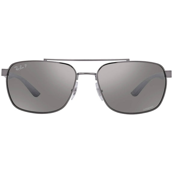 Ray Ban Polarized Grey Chromance Rectangular Men's Sunglasses RB3701 004/5J 59