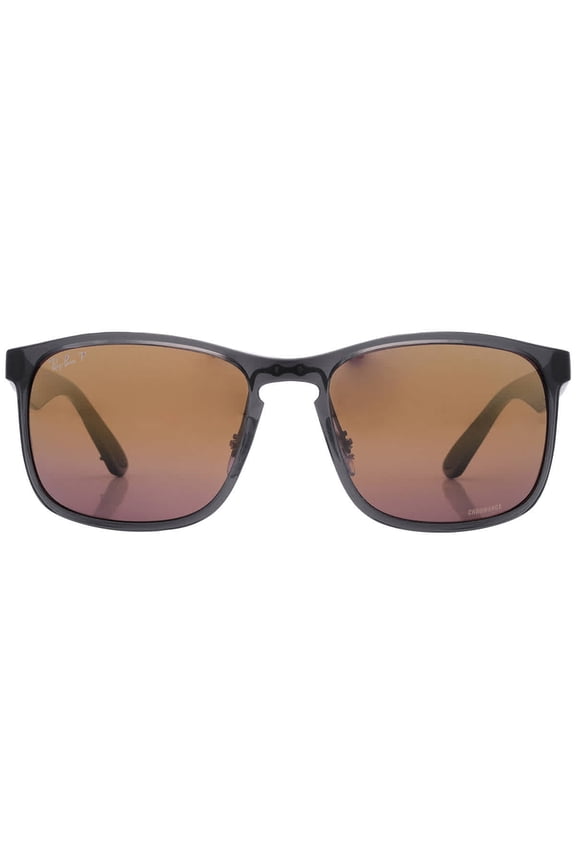 Ray Ban Sunglasses for Men - RB4264 Chromance Polarized Sunglasses Men with Adjustable Nose Pads - Grey/Purple Mirror Gold Grad. - Size 58