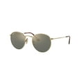 thumbnail image 1 of Ray-Ban RB 8247 Metal Unisex Round Polarized Sunglasses Demigloss Brushed Gold 47mm Adult, 1 of 6