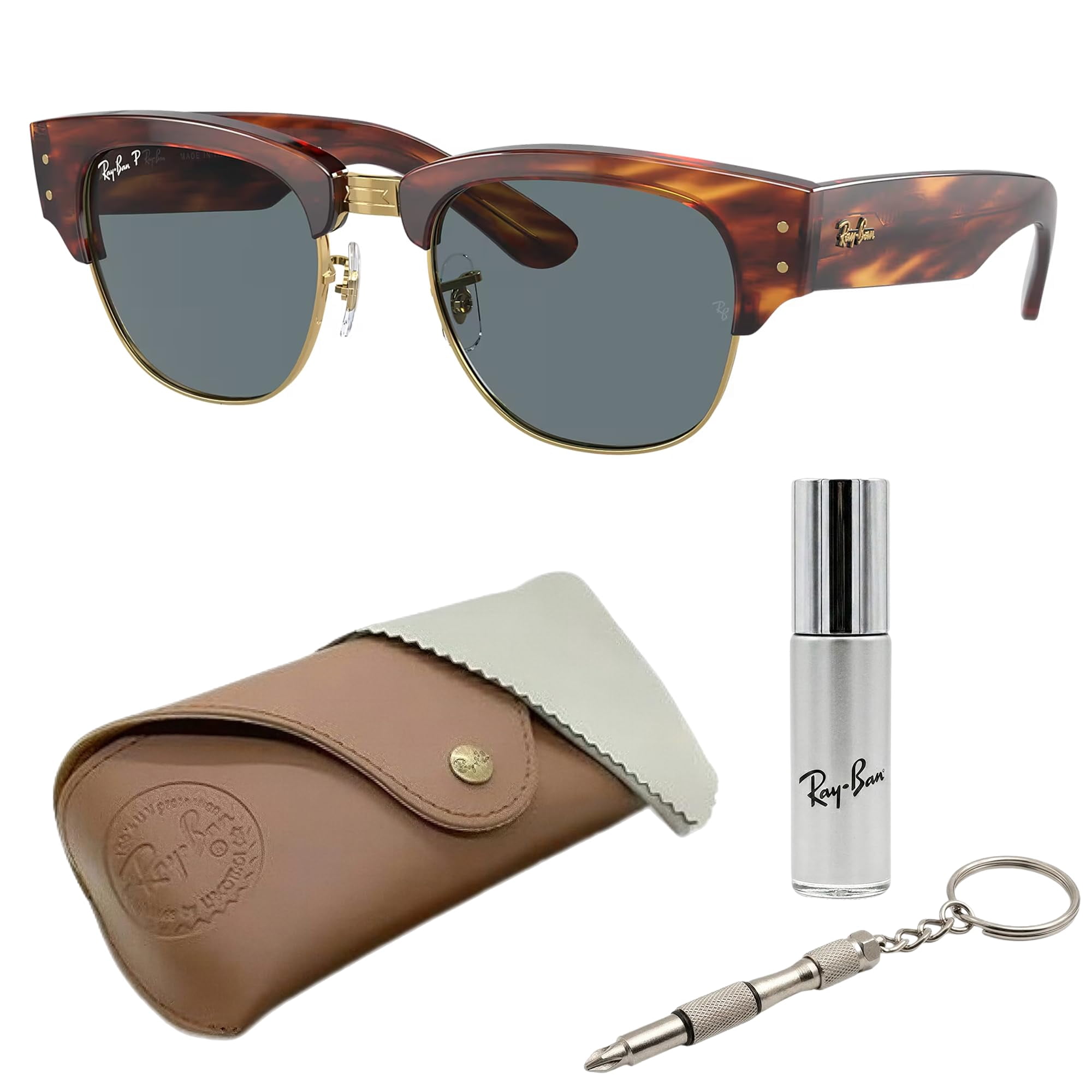 Ray-Ban Clubmaster Fleck Sunglasses with Leather Case 126dab3e8fb1703a8975e197d503f0  main image 4