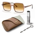thumbnail image 1 of Ray-Ban RB1973 SQUARE II Square Shaped Non-Polarized Sunglasses for Women - Includes Official RAYBAN Eyewear Kit - Ideal Formal & Casual Wear Sunglasses - Light Brown Gradient Lens, 1 of 7