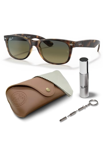 Ray-Ban Women\'s Green Lens Sunglasses with Tan Case Ray-Ban Bain Bridge XXL (60 - 17) with Green lenses and Gold  main image 2