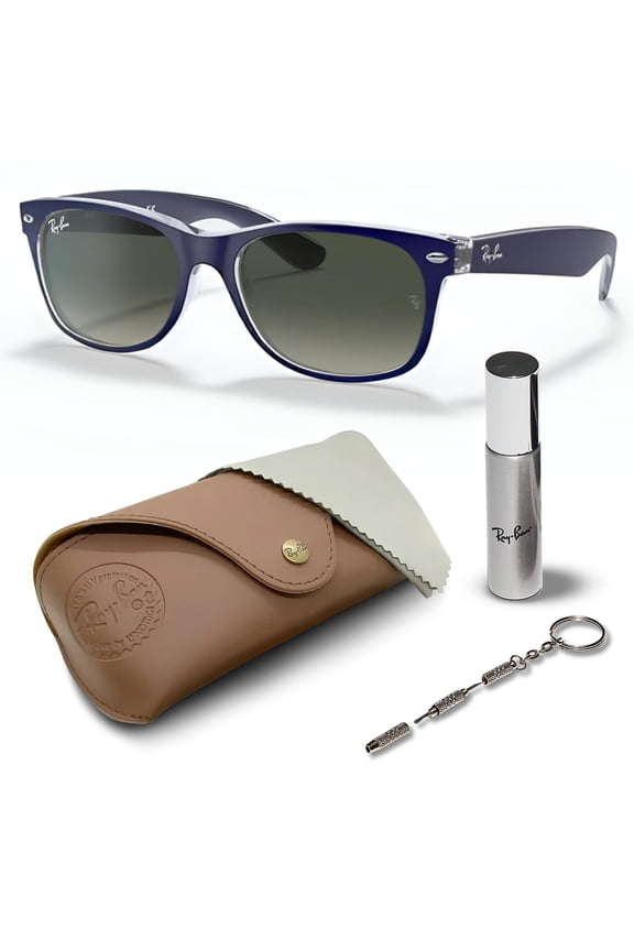 RB2132 NEW WAYFARER COLOR MIX Square Shaped Non-Polarized Sunglasses for Men & Women - Includes Official RAYBAN Eyewear Kit - Ideal Formal & Casual Wear Sunglasses - Grey Lens