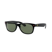 RAY-BAN RB2132M RB2132M SCUDERIA FERRARI COLLECTION Square Shape Sunglasses Polished Black Frame | G-15 Green Lens 55mm