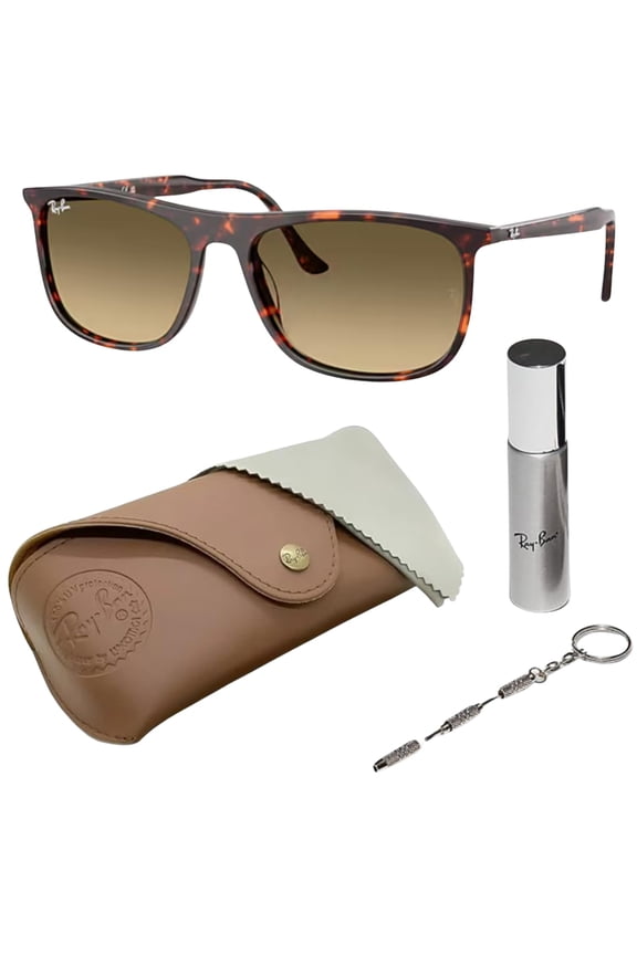 RB2216 Rectangle Shaped Non-Polarized Sunglasses for Men & Women - Includes Official RAYBAN Eyewear Kit - Ideal Formal & Casual Wear Sunglasses - Brown Vintage Lens