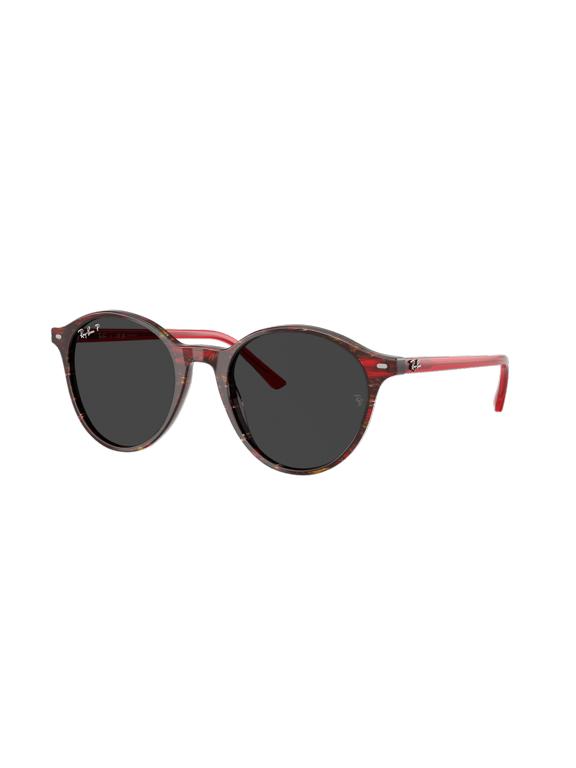 RB2230 BERNARD Phantos Shape Sunglasses Polished Transparent Shade Fantasy Red Frame | Polarized Black Lens 53mm