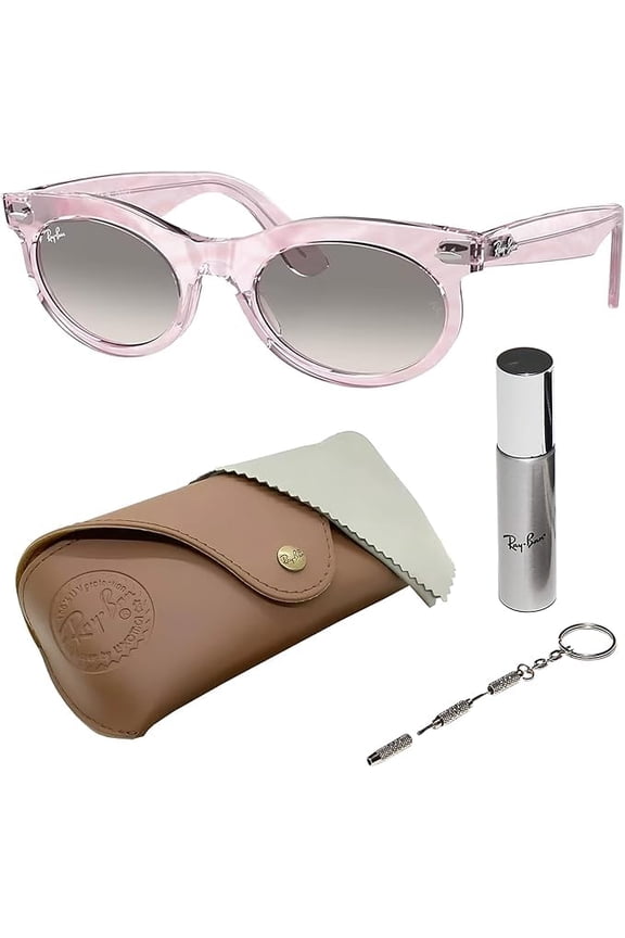 RB2242 WAYFARER OVAL CHANGE Oval Shaped Non-Polarized Sunglasses for Men & Women - Includes Official RAYBAN Eyewear Kit - Ideal Formal & Casual Wear Sunglasses - Clear Grey Lens