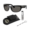 thumbnail image 1 of Ray-Ban RB2289 MEGA BALORAMA BLACKED OUT COLLECTION Square-Round Shape Sunglasses with Official Eyewear Kit Bundle, 1 of 7
