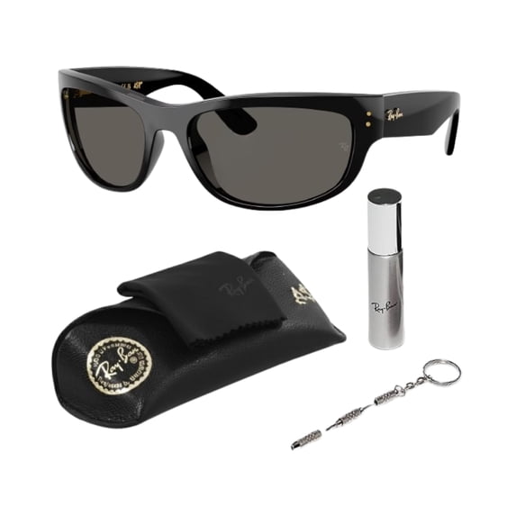 Ray-Ban RB2289 MEGA BALORAMA BLACKED OUT COLLECTION Square-Round Shape Sunglasses with Official Eyewear Kit Bundle