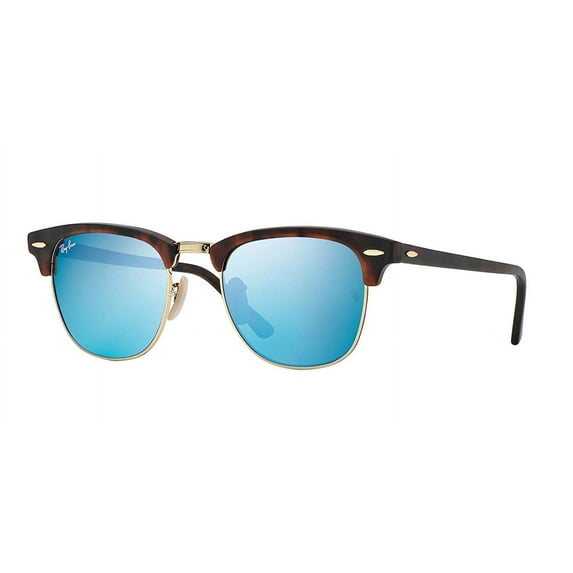 Ray Ban RB3016 CLUBMASTER 114517 51M Sand Havana/Gold/Grey Mirror Blue Sunglasses For Men For Women