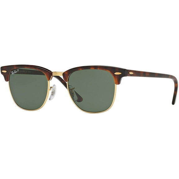 Ray Ban RB3016 CLUBMASTER 990/58 49M Clubmaster Havana/Green Polarized Sunglasses For Men For Women