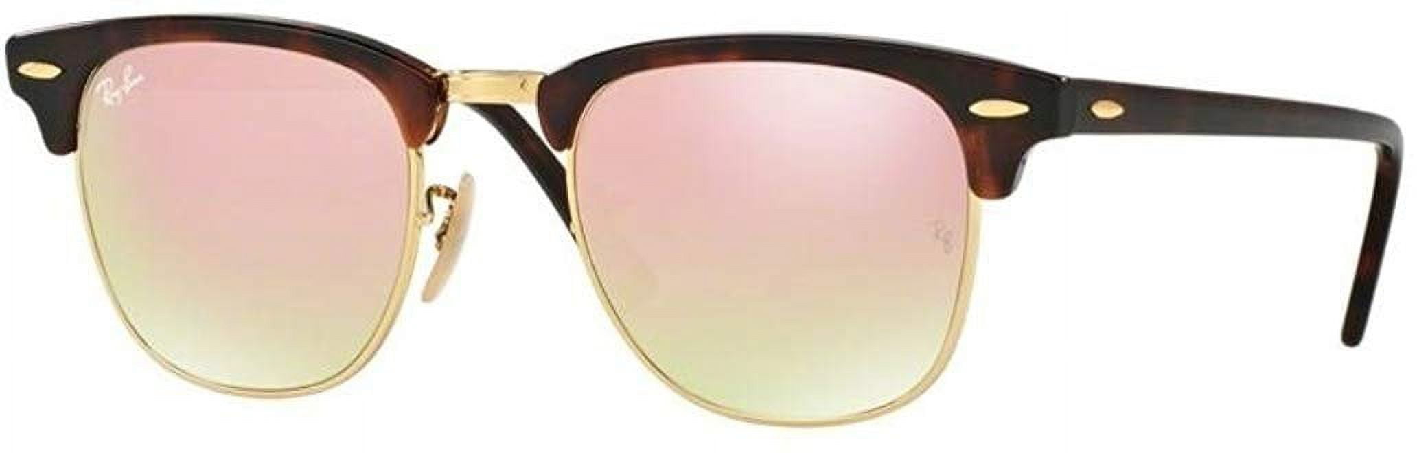 Ray Ban RB3016 CLUBMASTER 990/7O 51M Shiny Red/Havana/Copper Flash Gradient Sunglasses For Men For Women
