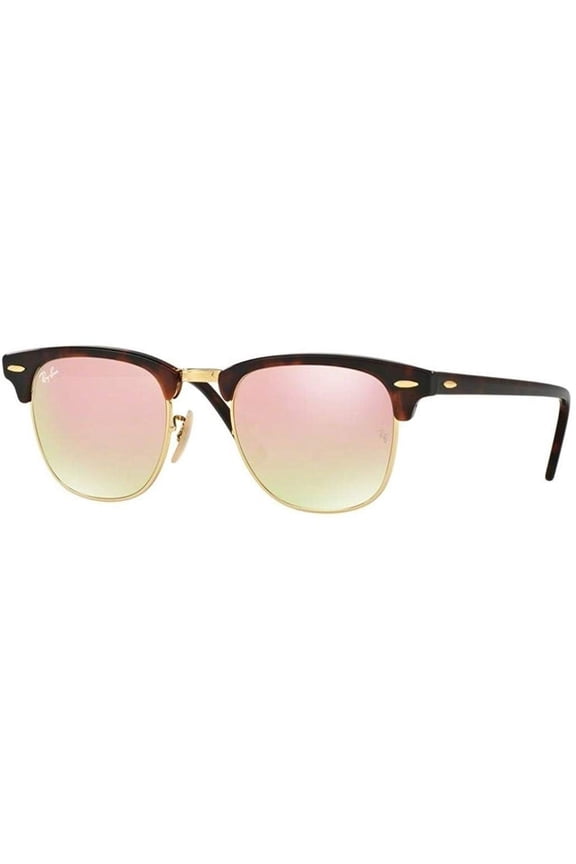 Ray Ban RB3016 CLUBMASTER 990/7O 51M Shiny Red/Havana/Copper Flash Gradient Sunglasses For Men For Women