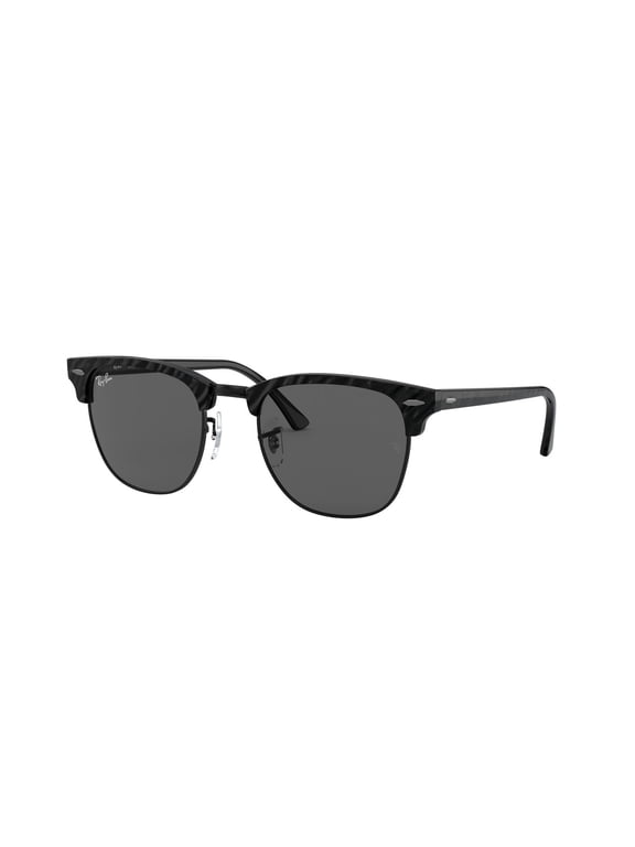 RB3016 CLUBMASTER MARBLE Square Shape Sunglasses Polished Black Frame | Dark Grey Lens 51mm