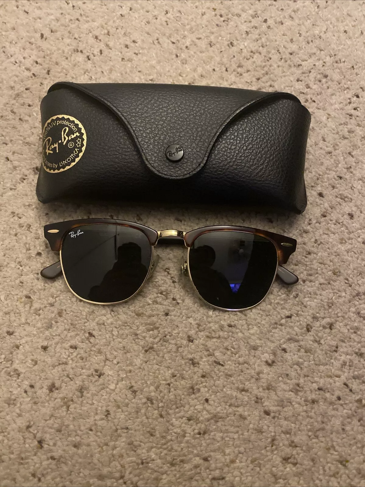 Ray&Ban RB3016 Clubmaster Men's Sunglasses Gloss Tortoise Frame and