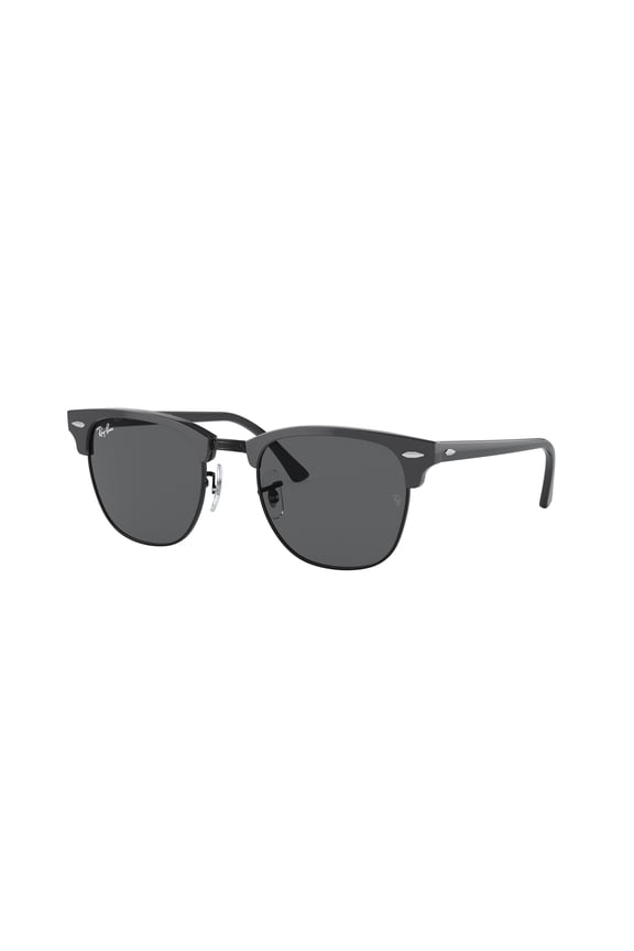 RB3016 Clubmaster Square Sunglasses, Green on Black/Dark Grey, 49 mm